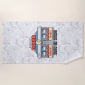 Custom NAME Retro 50s Diner Sign Fifties Atomic Strandlaken (Voorkant)