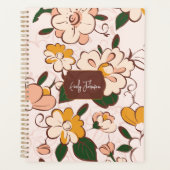 Custom Name Retro Floral Cream Peach Yellow (Devant)