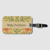 Custom name retro floral Rustic William Morris Bagagelabel (Voorkant (horizontaal))