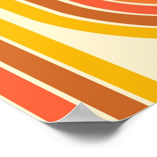 Custom Name Retro Rainbow Stripes Wall Art Poster (Coin)