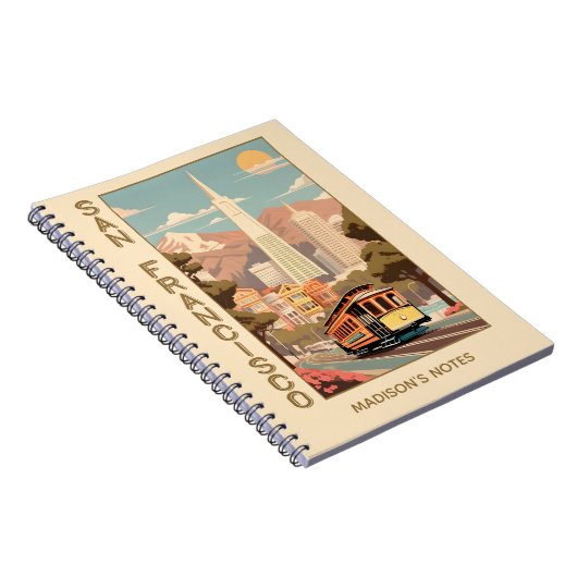 Custom Name Retro San Francisco Notitieboek (Rechterzijde)