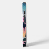 Custom Name Retro Synthwave Sunset Palm Trees Case-Mate iPhone Case (Achterkant / Links)
