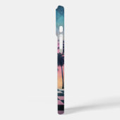 Custom Name Retro Synthwave Sunset Palm Trees Case-Mate iPhone Case (Achterkant / Links)
