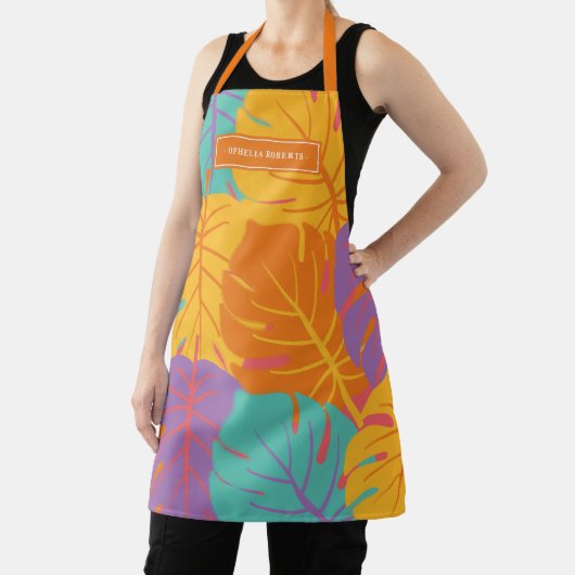 Custom Name Retro Tropical Leaf Pattern Summer Schort (Insitu)