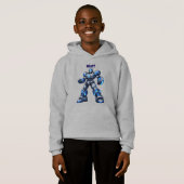 Custom Name Robot Kids Birthday Hoodie Gift (Voorkant volledig)