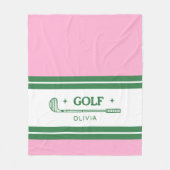Custom Name Roze en Groene golf liefhebber Fleece Deken (Voorkant)