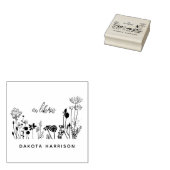 Custom Name Rustic Wildflowers Book  Rubberstempel (Gestempeld)