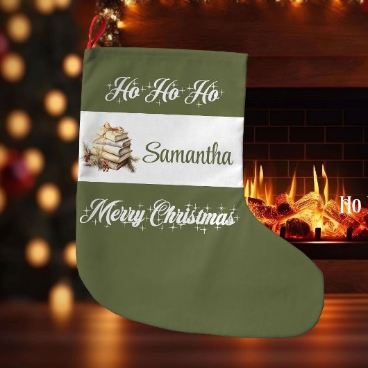 Custom Name Scandinavian Christmas Stocking Grote Kerstsok