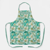 Custom Name Script Kitchen Floral Green Coffee Schort (Voorkant)