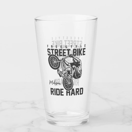 Custom name Street Bike Glas (Voorkant)