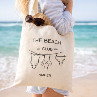 Custom Name Summer Canvas Bag Minimal Aesthetic Tote Bag