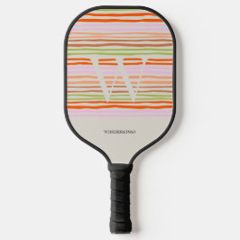 Custom Name Sunset Pastel Monogram Pickleball Paddle