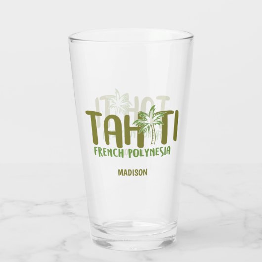 Custom Name Tahiti Glas (Achterkant)