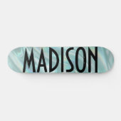 Custom Name Teal Opal Skateboard (Horz)