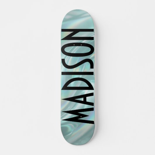 Custom Name Teal Opal Skateboard (Devant)