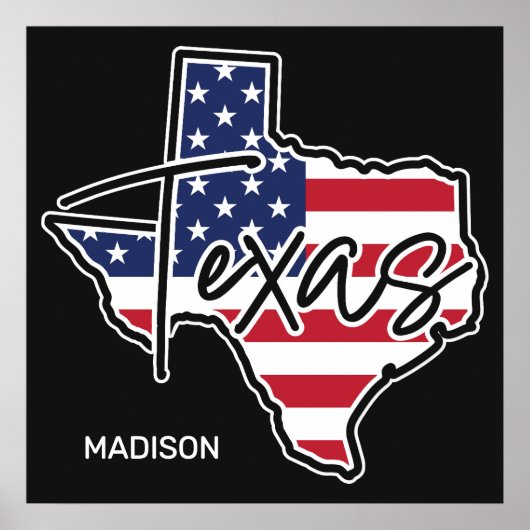 Custom Name Texas Poster (Voorkant)