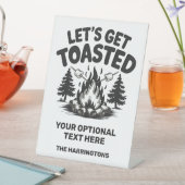 Custom Name & Text Camping Reclamebord Met Voetstuk (Insitu)