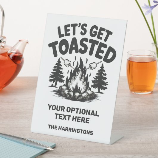 Custom Name & Text Camping Reclamebord Met Voetstuk (Insitu)