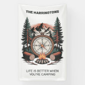 Custom Name & Text Camping Spandoek (Verticaal)