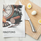 Custom Name & Text Camping Theedoek (Quarter Fold)