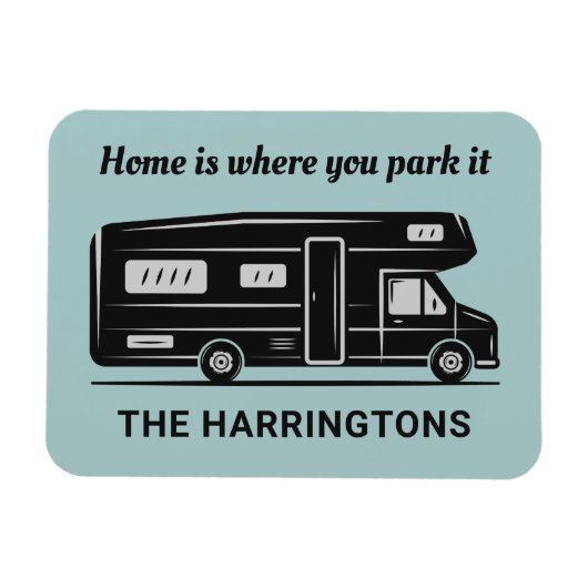 Custom name, text & color Camper Van Magneet (Horizontaal)