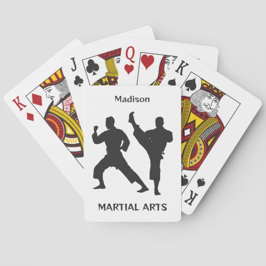 Custom Name, Text & Color Martial Arts Pokerkaarten (Achterkant)