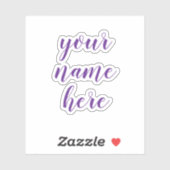 Custom Name Text Script Water Bottle Stickers (Vel)