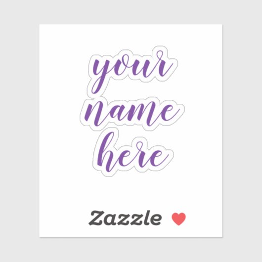 Custom Name Text Script Water Bottle Stickers (Vel)