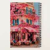 Custom Name/title Notebook – Pink Flower Café Notitieboek (Achterkant)
