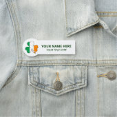 Custom Name & Title St Patrick's Day Shamrock Naamplaatje (In situ)