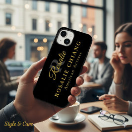 Custom Name & Title with Monogram Case-Mate iPhone 14 Hoesje