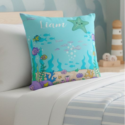 Custom Name Undersea Starfish Pillow Kussen