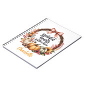 Custom name Unique autumn themed wreath  Notitieboek (Linkerzijde)