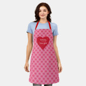 Custom Name Valentine Apron Romantic Heart Design Schort (Gedragen)