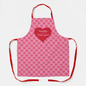 Custom Name Valentine Apron Romantic Heart Design Schort (Voorkant)