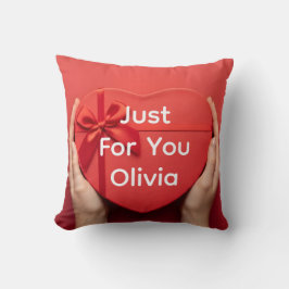 Custom name valentine gift cozy romantic kussen