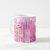 Custom Name Valentine Mug | Personalized Pink Hear (Devant gauche)