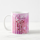 Custom Name Valentine Mug | Personalized Pink Hear (Gauche)