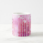 Custom Name Valentine Mug | Personalized Pink Hear Koffiemok (Center)