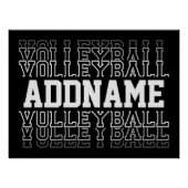 CUSTOM NAME Vanishing Volleyball Team Player Perfect Poster (Voorkant)