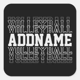 CUSTOM NAME Vanishing Volleyball Team Player Vierkante Sticker
