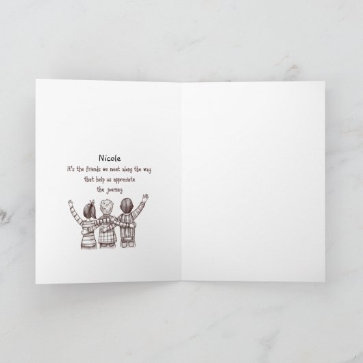 Custom Name Vriendschap Quote voor uw vriend Kaart (Binnen)