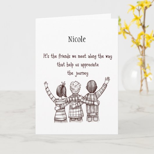 Custom Name Vriendschap Quote voor uw vriend Kaart (Gele Bloem)