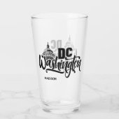Custom Name Washington DC Glas (Achterkant)