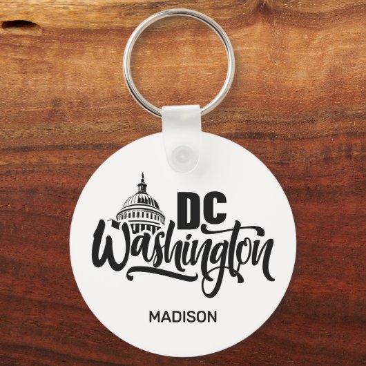 Custom Name Washington DC Sleutelhanger (Achterkant)