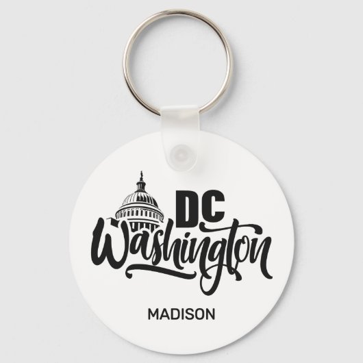Custom Name Washington DC Sleutelhanger (Achterkant)