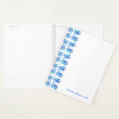 Custom Name Watercolor Blue Floral Planner (Display)