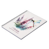 Custom Name Watercolor Dragonfly Gratitude Journal Notitieboek (Linkerzijde)