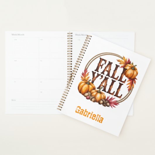Custom name western fall themed planner (Display)