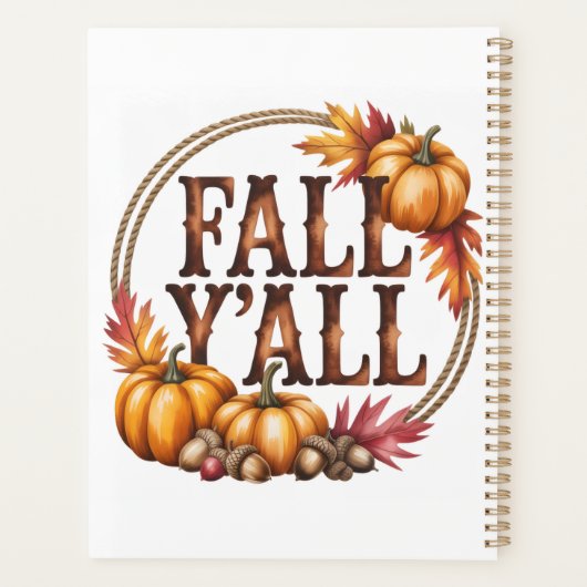 Custom name western fall themed planner (Achterkant)